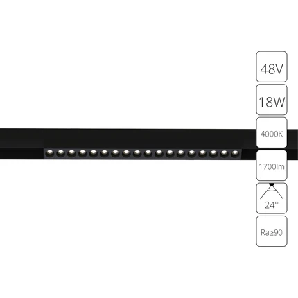 Магнитный трековый светильник Arte Lamp LINEA A4665PL-1BK